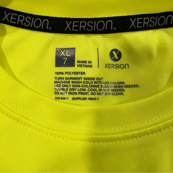 Xersion Boys Size 7 XL Quick-Dri Short Sleeve Tshirt, Safety Yellow Color - Picture 9 of 9